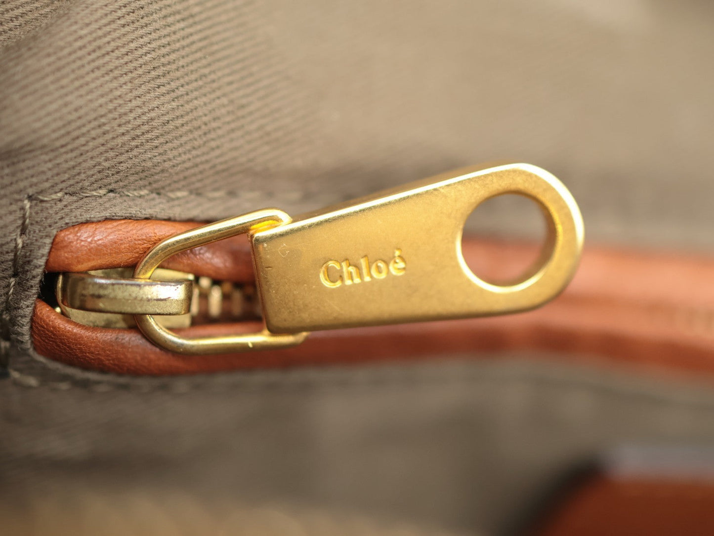 Chloe Marcie Hand Bag Brown Authentic