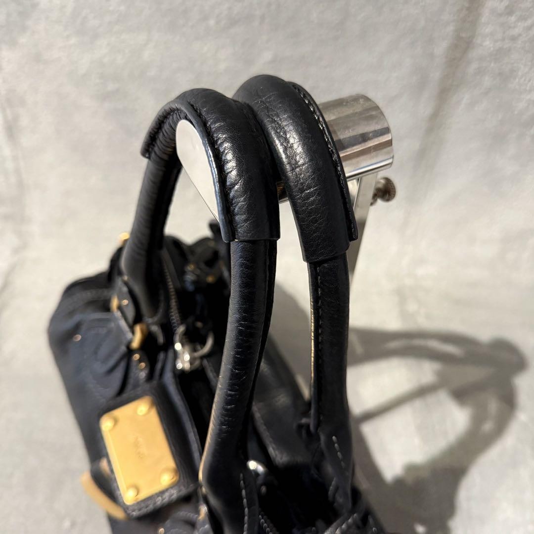 Chloe paddington handbag shoulder bag black leather 36 x 15 x 20cm