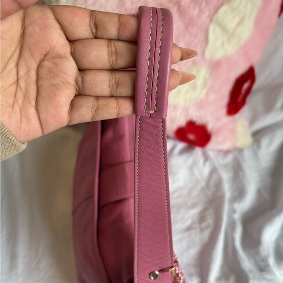 y2k coach soho flap pink leather