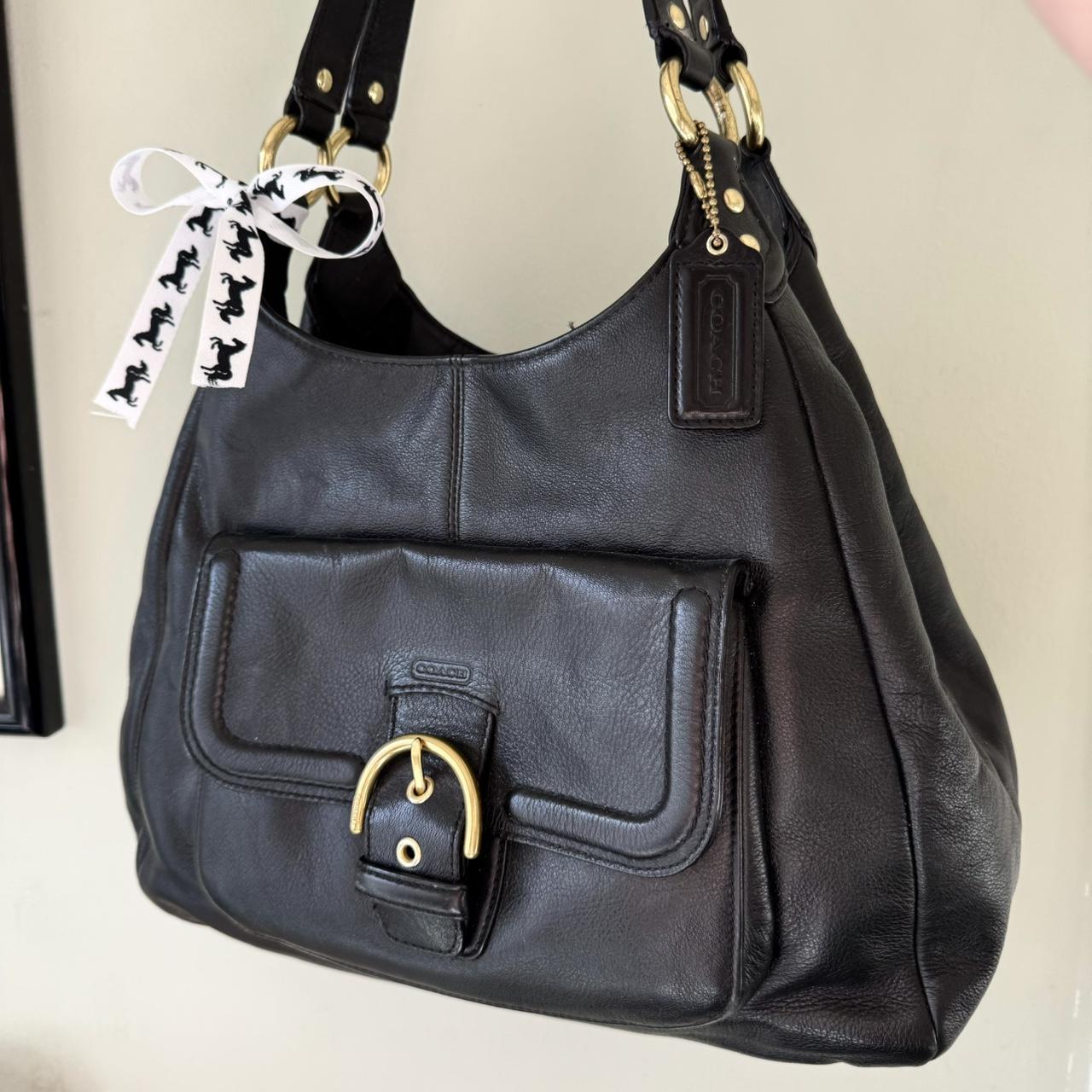 Vintage 90s Coach Campbell black leather shoulder bag!