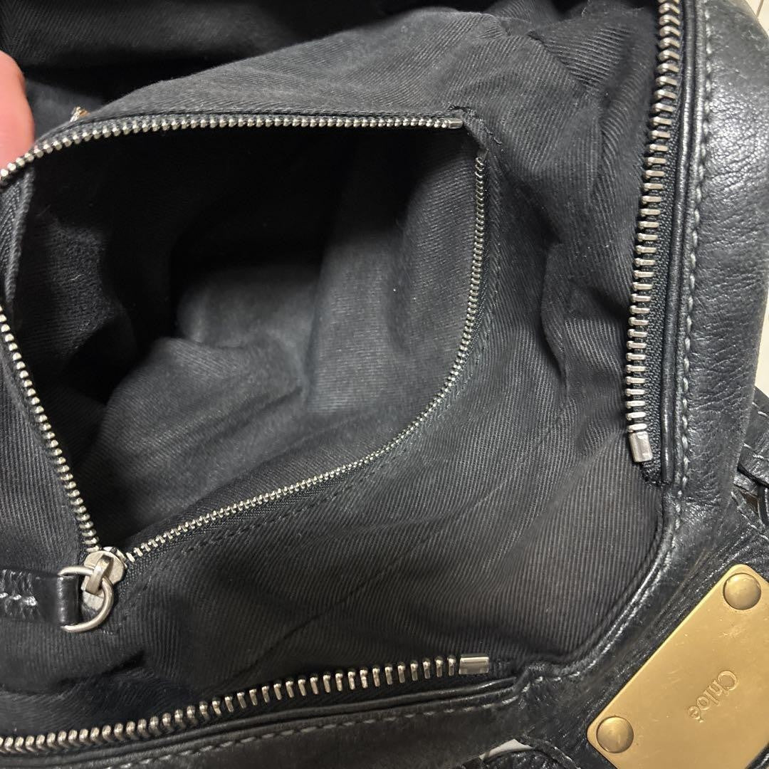 Chloe paddington handbag mini boston bag padlock key black leather