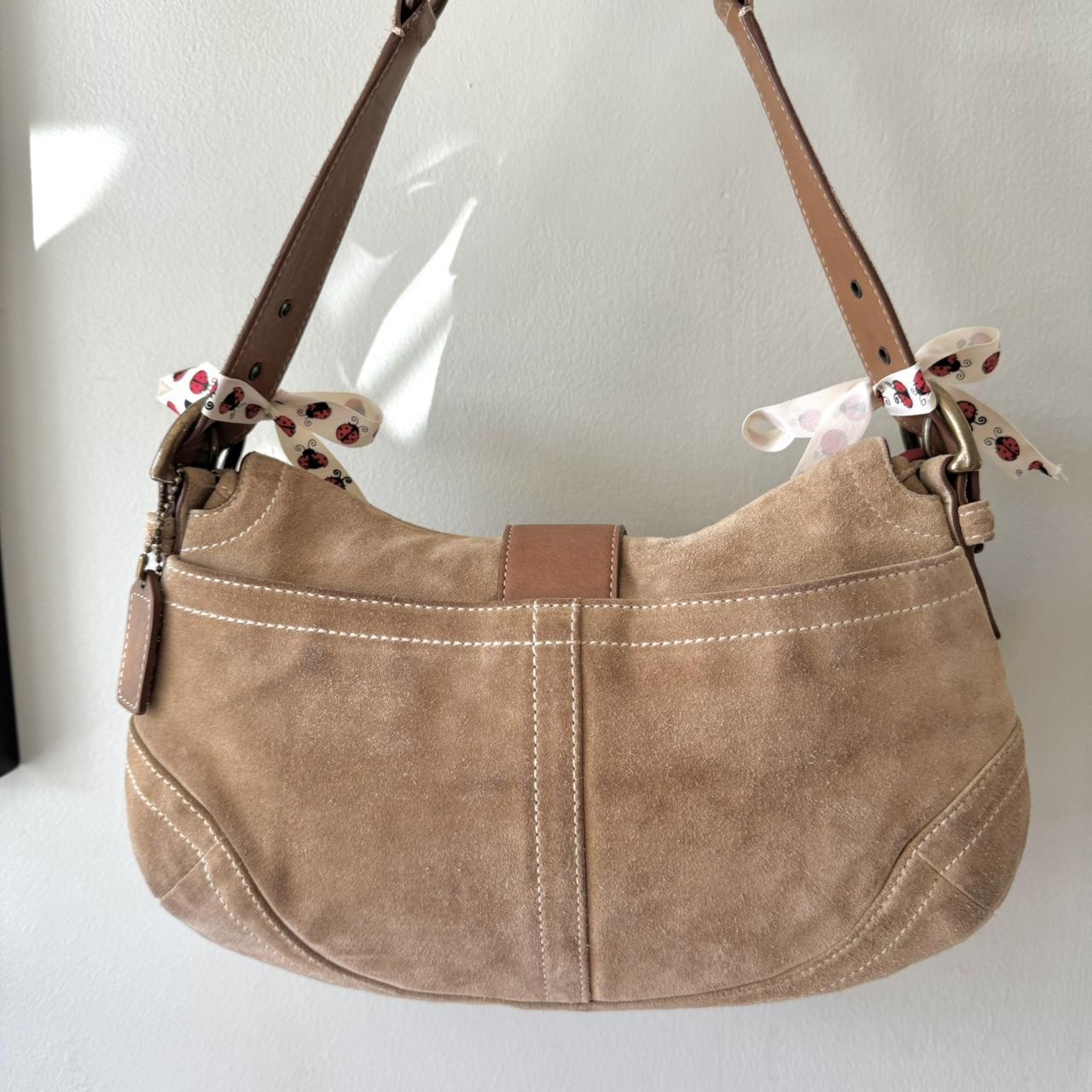 Vintage Y2K Coach tan suede leather soho bag!