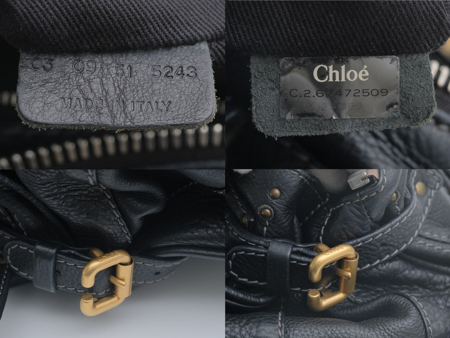Chloe Paddington Hand Shoulder Bag Black Leather