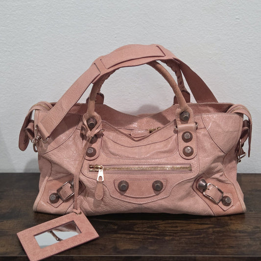 Balenciaga Leather Giant Hardware Part Time Bag with COA