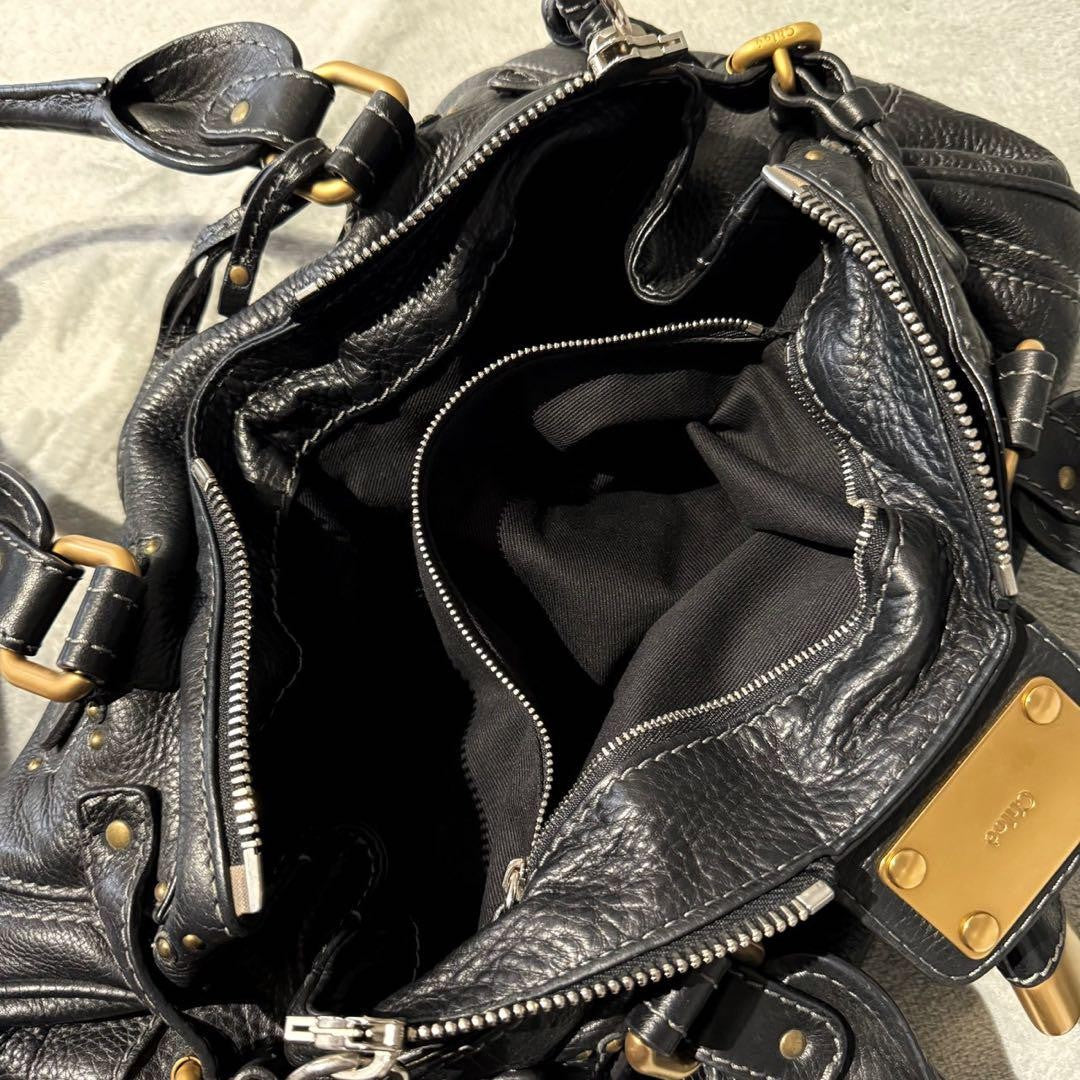 Chloe paddington handbag shoulder bag black leather 36 x 15 x 20cm