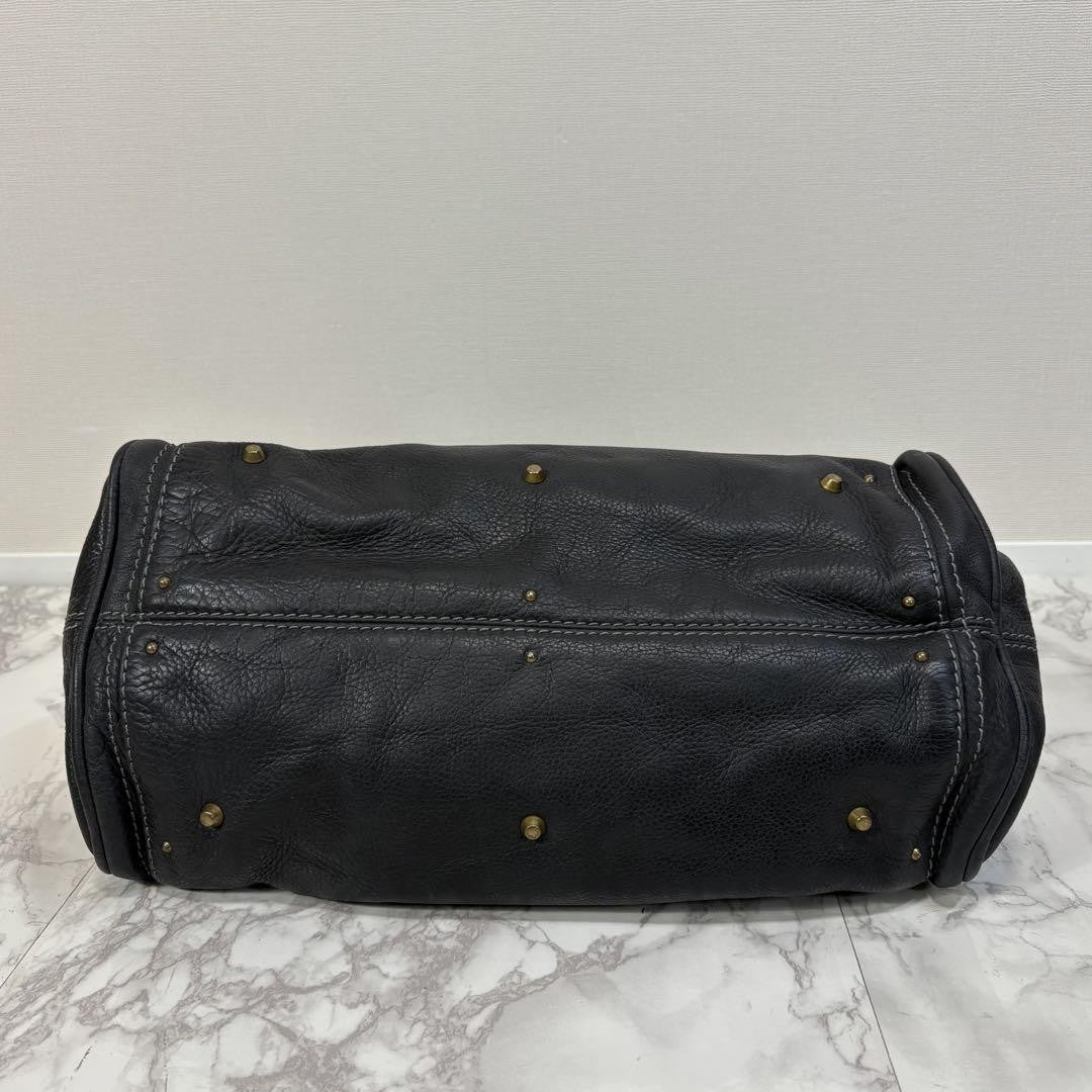 Chloe paddington handbag shoulder bag medium black leather w dustbag 20 36 20cm