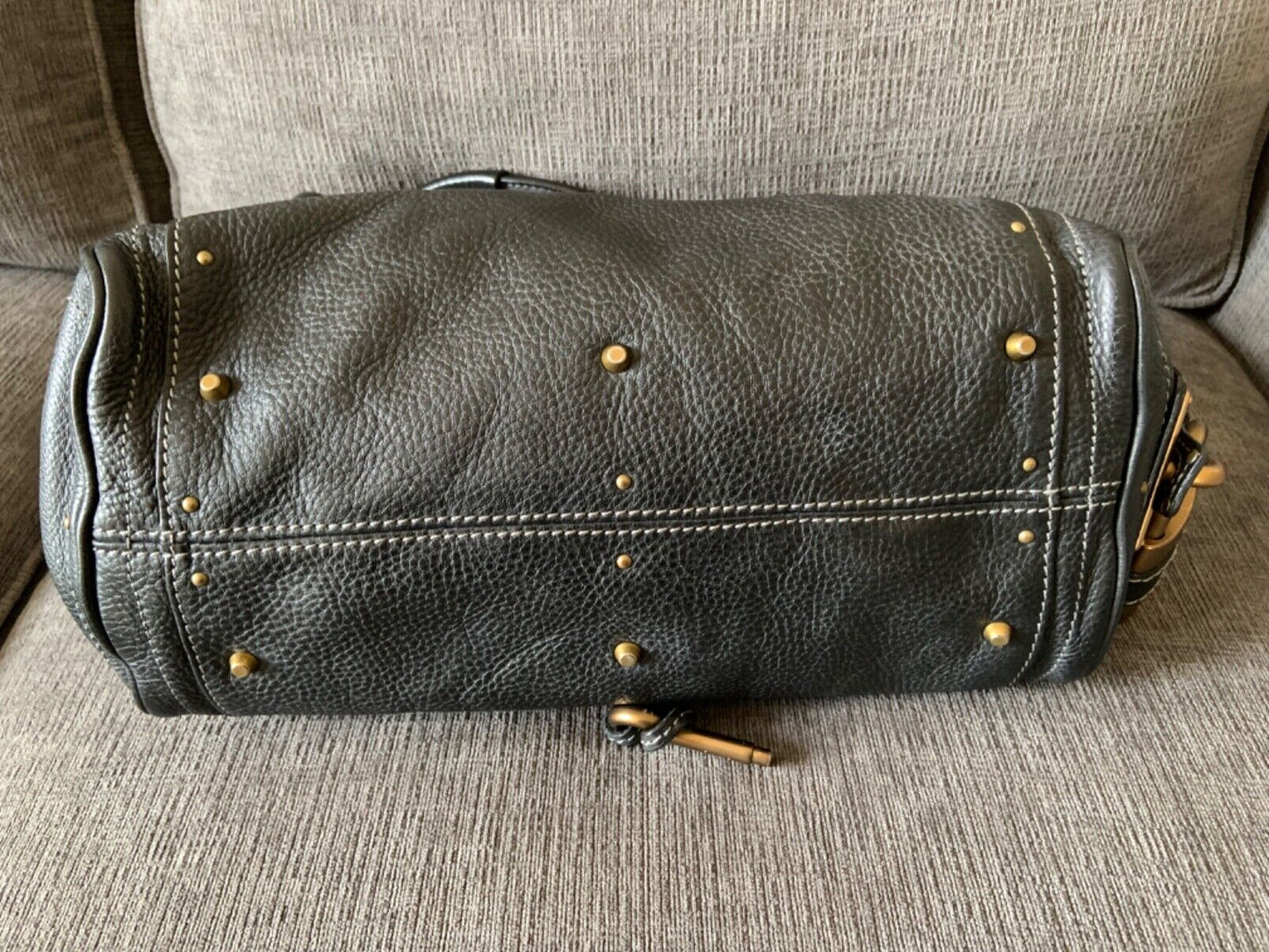 Chloe paddington black leather east west shoulder hobo bag lock key