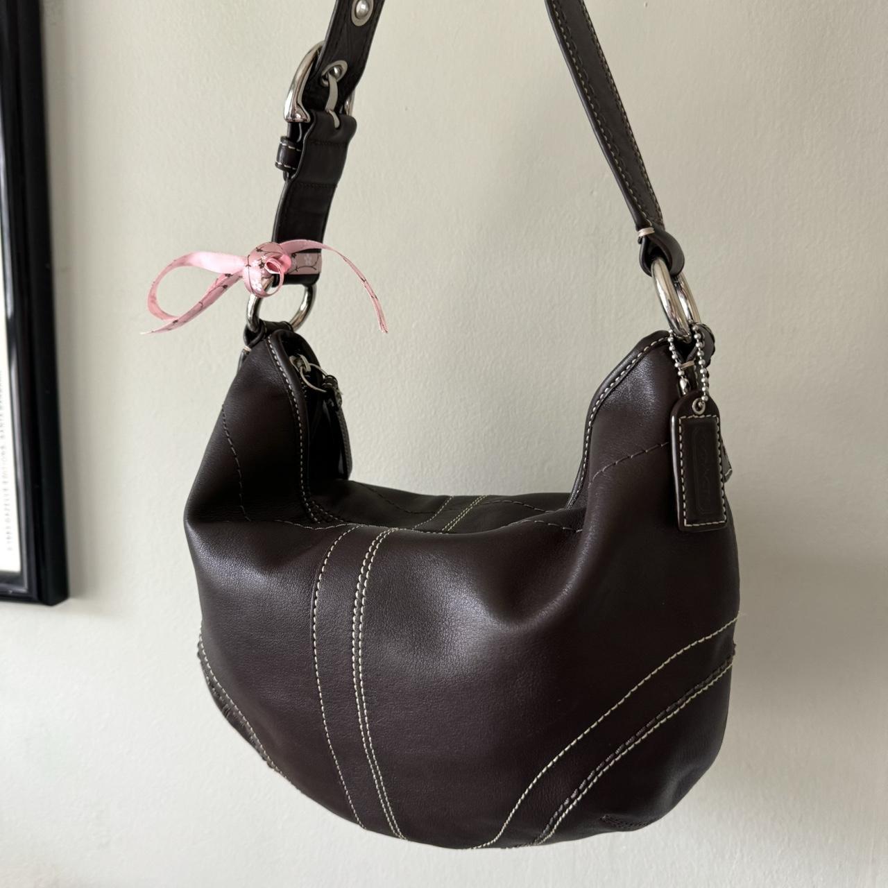 Vintage Y2K Coach brown leather hobo bag!