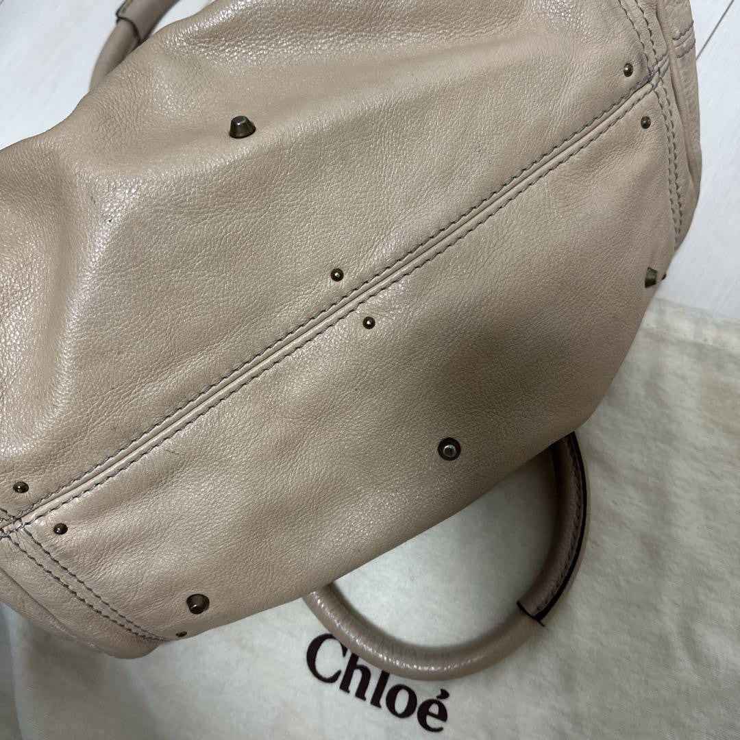Chloe paddington shoulder bag handbag padlock key leather beige