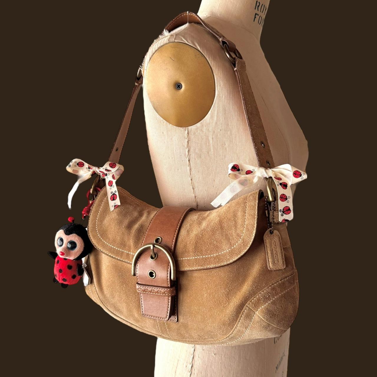 Vintage Y2K Coach tan suede leather soho bag!