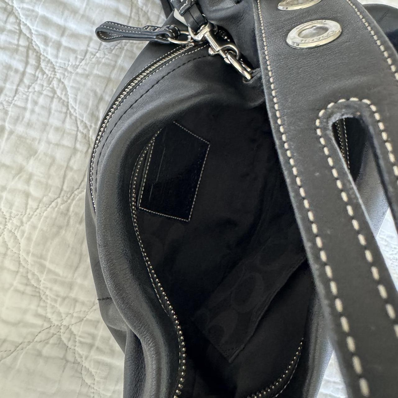 Vintage 90s black leather Coach Legacy East West zip shoulder bag!