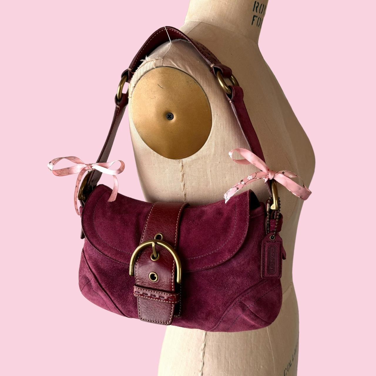 Vintage rare Y2K Coach Purple Suede Soho buckle shoulder bag!