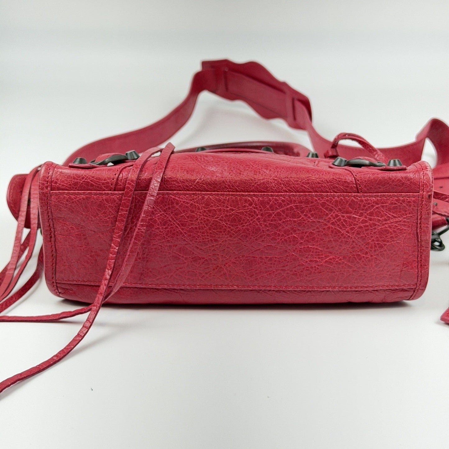 Auth Balenciaga Classic Mini City Pinkish red 2-Way Shoulder/Hand Bag z39