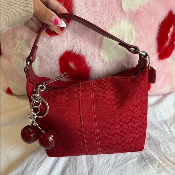 y2k coach red signature mini bag 🍒
