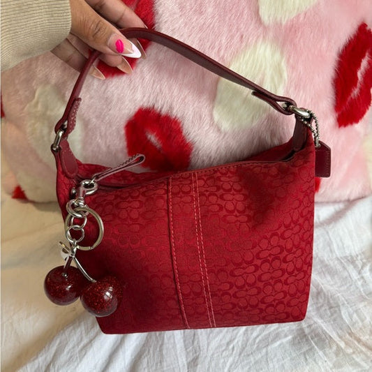 y2k coach red signature mini bag 🍒