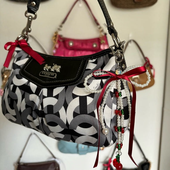y2k coach madison optic print black and white