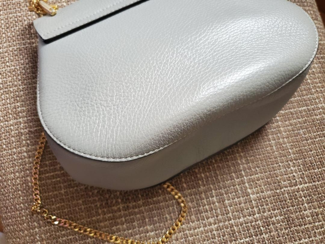 Chloe Drew Light Blue Leather Shoulder Bag with Chain - Women's Authentic Design