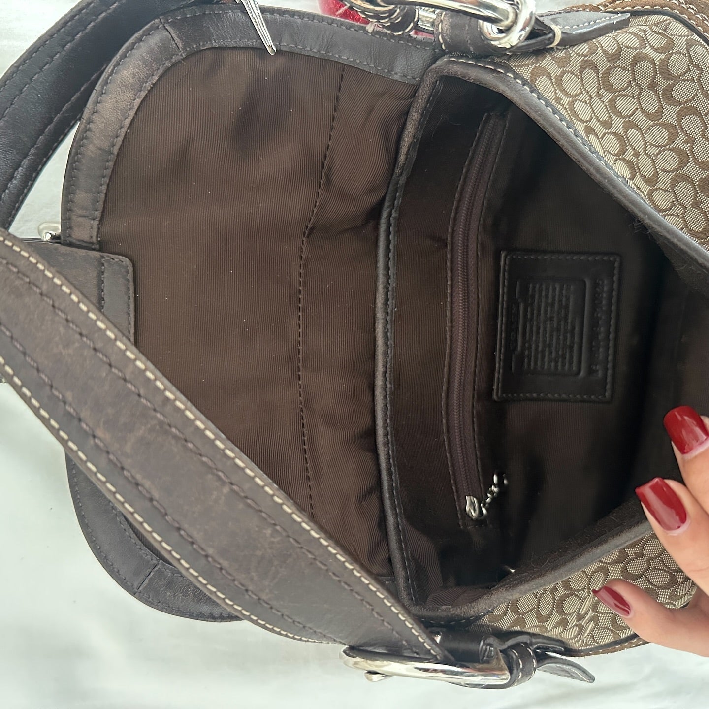 y2k coach brown monogram mini soho bag