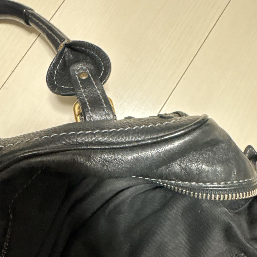 Chloe paddington handbag mini boston bag padlock key black leather