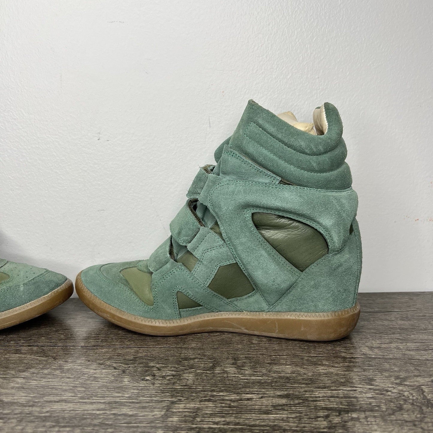 Vintage 2000s Isabel Marant Bekett Size EU40 Wedge Sneaker Used Green Gum Rare