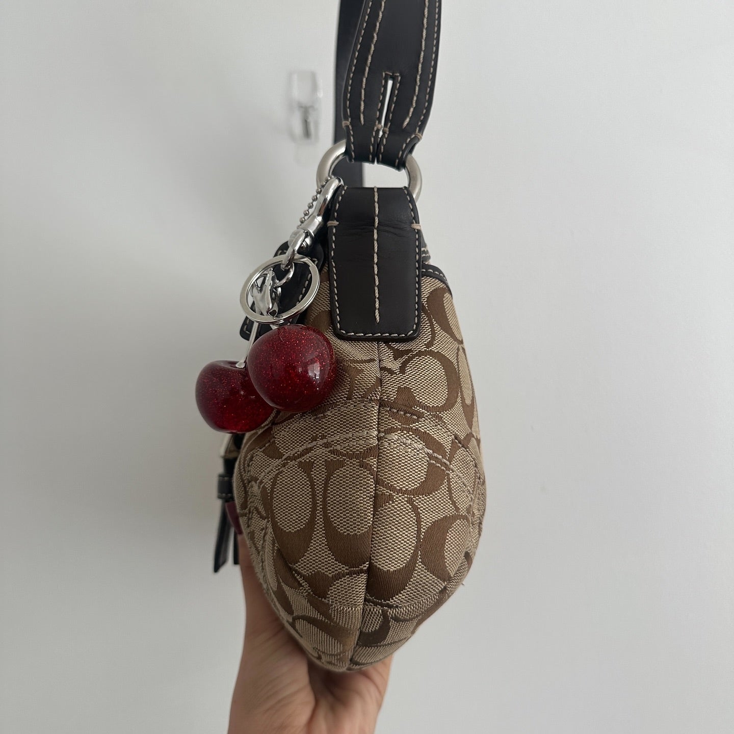 y2k coach brown monogram big soho bag