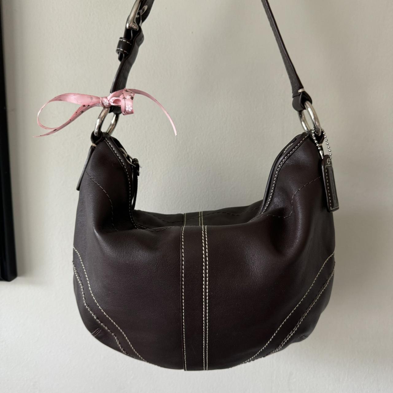 Vintage Y2K Coach brown leather hobo bag!