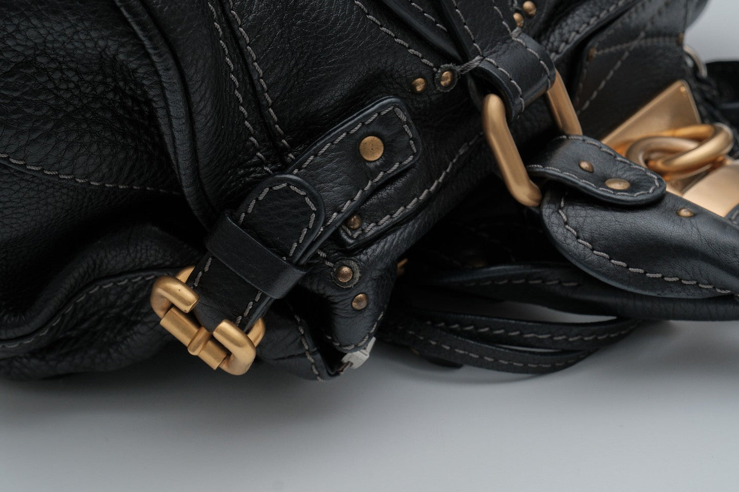 Chloe Paddington Hand Shoulder Bag Black Leather