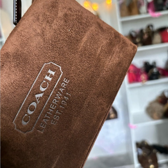 y2k coach suede pouch handbag