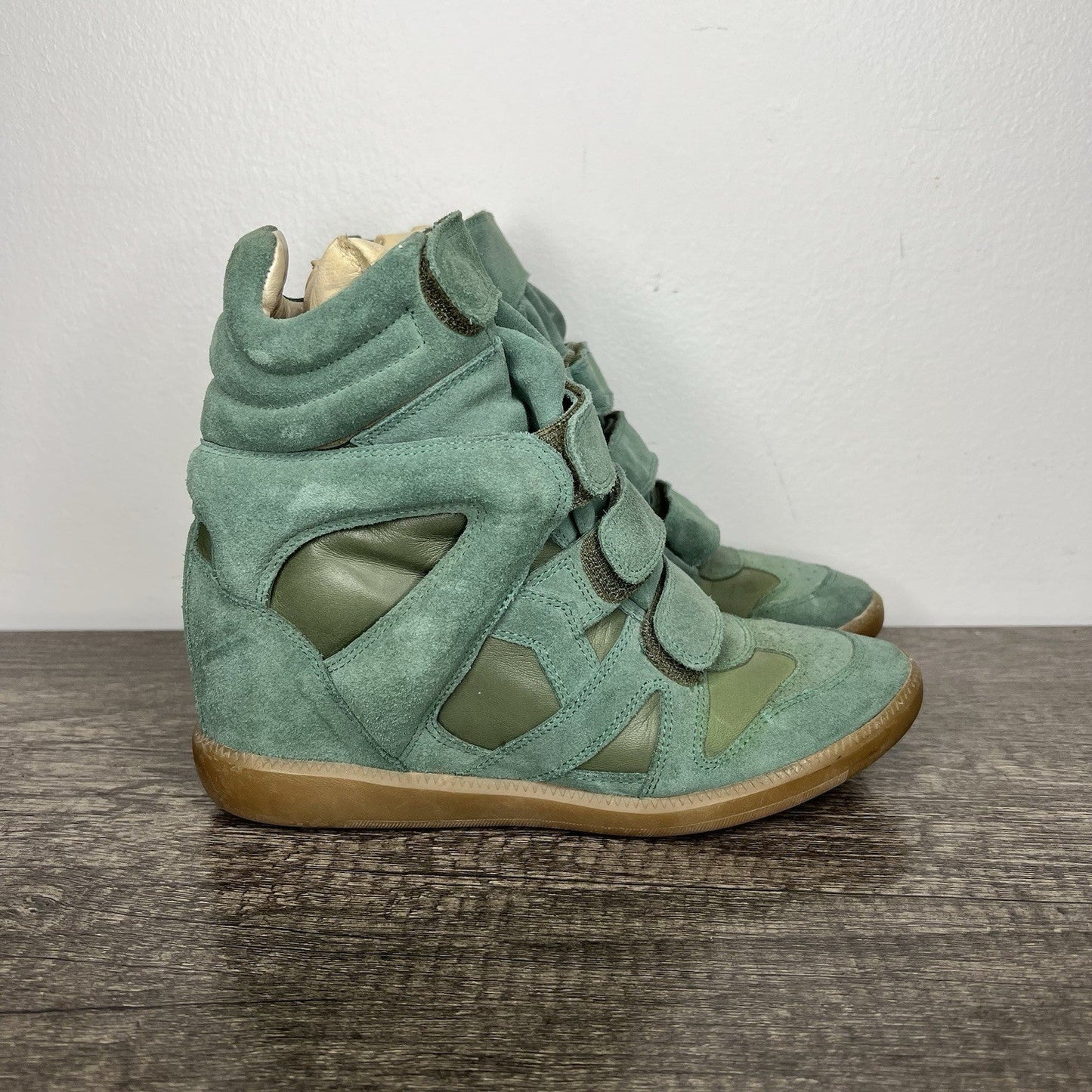 Vintage 2000s Isabel Marant Bekett Size EU40 Wedge Sneaker Used Green Gum Rare