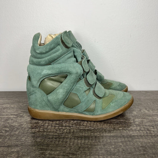 Vintage 2000s Isabel Marant Bekett Size EU40 Wedge Sneaker Used Green Gum Rare