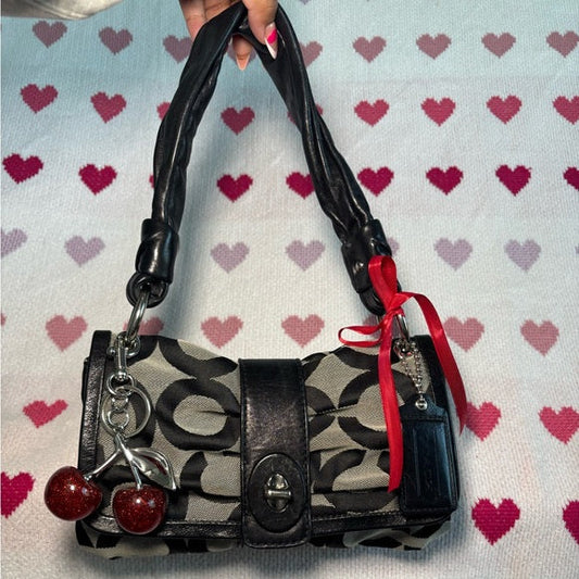 y2k coach optic print shoulder bag 🎀